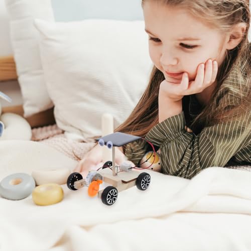 VICASKY Holzbausatz Kinder Elektronik Bausatz Solarauto Selber Bauen Projekte Stemmen Solarbetriebenes Auto Elektronik-Kit 3D-Puzzle-Spielzeug Holz Elektroauto Montage Modell