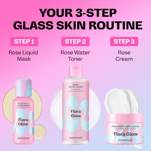 Image of MAMONDE Flora Glow Rose Water Toner | Hydrating, Lightweight Toner with Peptide & Hyaluronic Acid for Korean Glass Skin | For All Skin Types