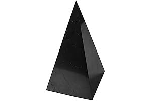 Karelian Heritage Big Polished Shungite High Pyramid For Home Office And Meditation