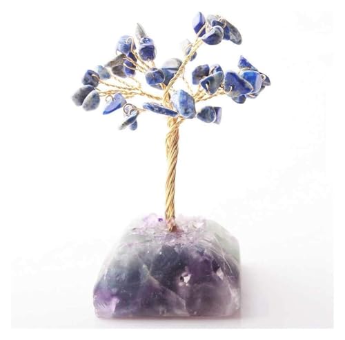 Arbre de fortune en œil de tigre et cristal naturel pour attirer la richesse