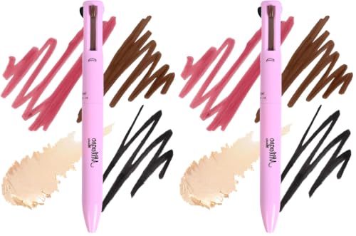 Image of Milagro Beauty 4-In-1 Makeup Pen, Smudgeproof & Waterproof Eyeliner, Lip Liner, Highlighter & Eyebrow Pencil With Rich Color Payoff, 24-Hour Long Stay (Pack of 2)