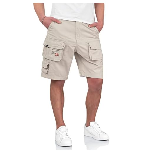 Surplus Raw Vintage Herren Cargo Trooper Shorts, matt Weiss, XXL