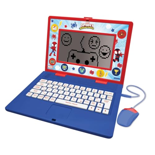 Lexibook, Spidey et Ses Incroyables Amis, Ordinateur Portable éducatif français/Anglais, Jouet pour Enfants, 170 activités pour Apprendre, Jeux et Musique,...