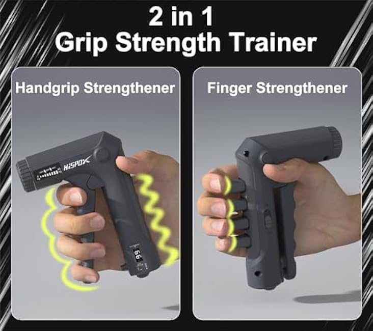 Grip Strength Trainer with Finger Exerciser, Adjustable Resistance, Forearm Strengthener Hand Gripper with Counting,Black