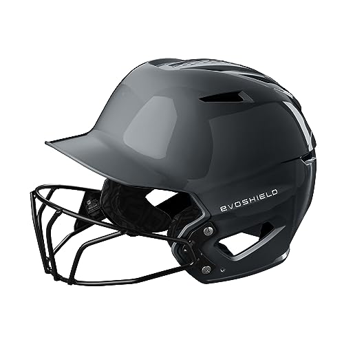 EvoShield XVT™ 2.0 Gloss Batting Helmet with Facemask - Charcoal, X-Small
