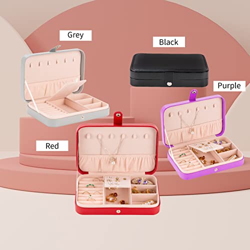 Smileshe Jewelry Box For Women Girls, Pu Leather Small Travel Organizer Case, Portable Display Storage Holder Boxes For Rings Earrings Necklaces Bracelets #TOP5