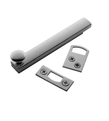 Surface bolt Baudouin 0322.260 chrome de 10,2 cm pour usage général de verrouillage