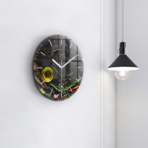 Horlogerie moderne d'exception en verre 30 cm Wallfluent Épices - 4