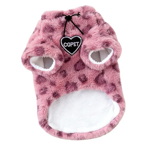 Protective Fleeces Lined Cats Coat for Scratch and Warmth During Winter Activity and Cold Weather Leopards Print Pet Outfit