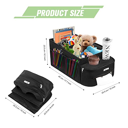 Image of FUNNy elf Passenger Seat Organizer, Collapsible Car Storage with Partitions & 4 Cup Holders for Front or Back Seat