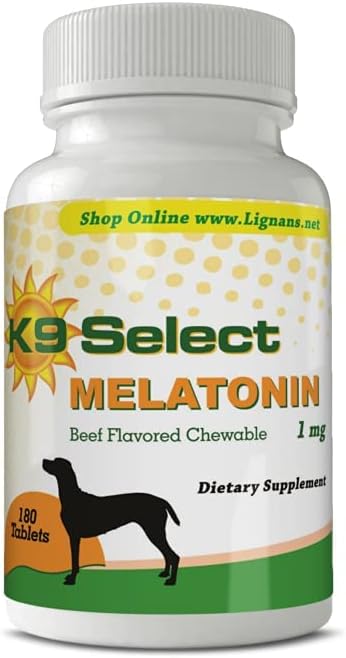 K9 Select Melatonin for Small Dogs, 1mg - 180 Beef Flavored Tablets - Canine Sleep Aid