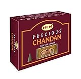 HEM Precious Chandan Incense Cones Pack of 120 | Natural Sandalwood Aroma for Positivity & Air Purif