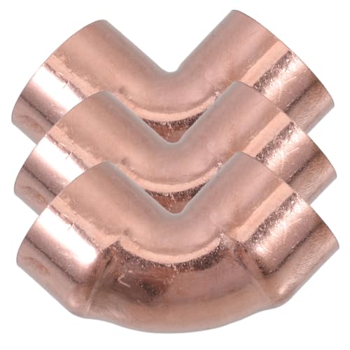 SOLUSTRE 1 Inch Diameter Copper Elbow Fitting 3 Pack Ac Adapter Industrial Elbow Part Leak Proof Fittings