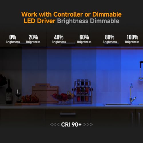 Image of BTF-LIGHTING FCOB COB LED Strip Lights 5V USB Powered Blue Color for TV