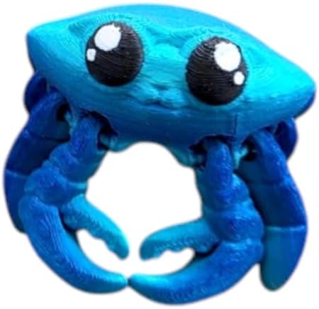 Articulated Blue Crab Collectible Figurine - Striking Blue Marine Decor for Desk or Shelf Display - 3D Printed in Canada image 5