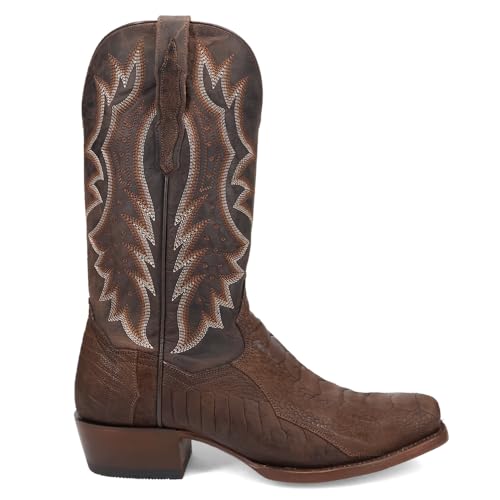 Dan Post Brown/Brown Anders Ostrich Leg Men's 13 inch 7-Toe Boots DP3103