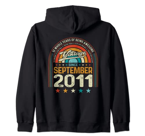 12 cumpleaños 12 años de ser impresionante nacido septiembre 2011 Sudadera con Capucha
