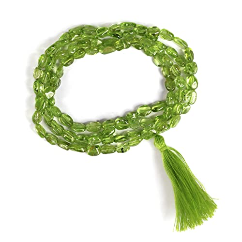 Image of Reiki Crystal Products Natural Oval Crystal Beads Mala Necklace Collection for Men & Women, Reiki Energized Gemstone Jewellery for Meditation, Mindful Living, Spiritual Decor & Everyday Fashion Styling