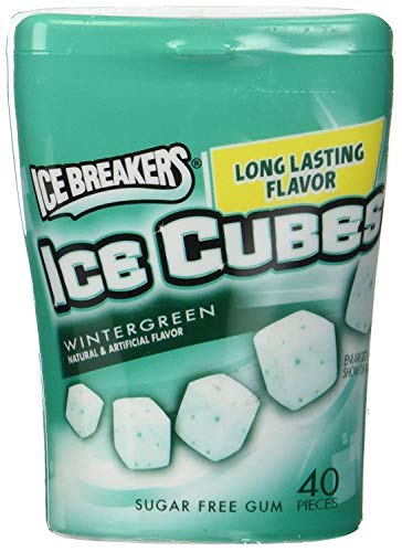 Image of Ice Breakers Ice Cubes Sugar-Free Gum (Wintergreen, 40 Counts) - Pack of 4