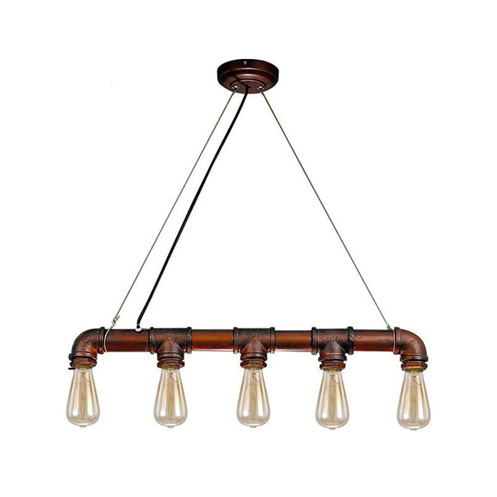 Steampunk Pendant Lamp Water Pipe Light Industrial Chandelier Retro Hanging Ceiling Swag Lamps Kitchen Island Lighting Fixture Pipework Suspension Lamps for Farmhouse Star of Light