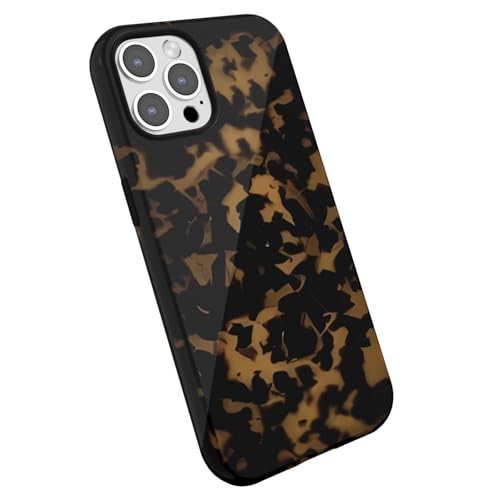 LoeoeL for iPhone 15 Pro Case Tortoise Shell, Retro Amber Print Phone Case for Women Girls, Girly Cute Thin Slim Hard Turtle Shell Plastic Phone Cover, Luxury Aesthetic Trendy Animal Design