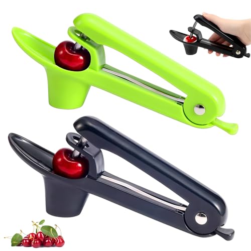 MOAZIFI 2 Stücke Kirschentkerner, Kirschkernentferner, Kirschenentkerner, Kirschentsteiner Edelstahl, Entkerner Kirschen...