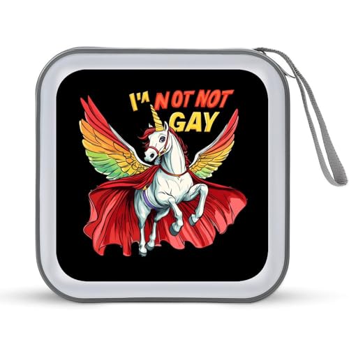 LGBT Unicorn Rainbow Gay CD Case Portable DVD Holder Storage Organizer for Home Travel
