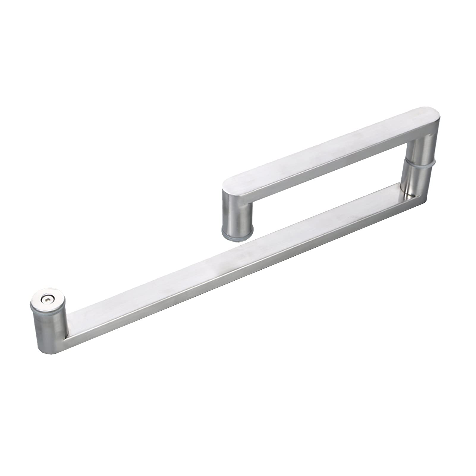 Shower Door Handle Bathroom Shower Glass Door Handle,Single-Sided Glass Door Pull Handle,Replace Old Or Damaged Door Handles | 304 Stainless Steel Pull Push Door Handle Sets,Silver-225Mm+425Mm