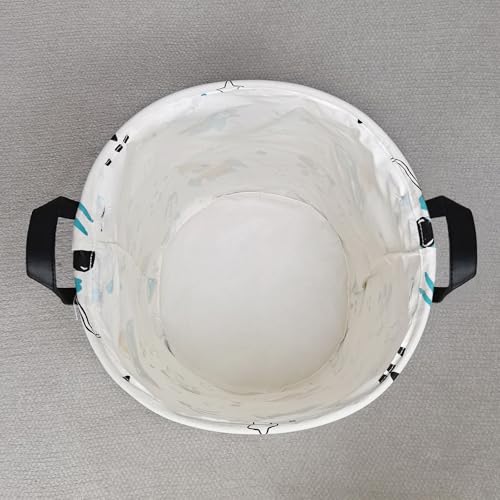 Image of Laundry Hamper Fabric Organizer Collapsible Basket Space Astronaut | Waterproof Storage Bin Kids Toy Clothes Baskets for Gift Children Nursery Bedroom Bathroom