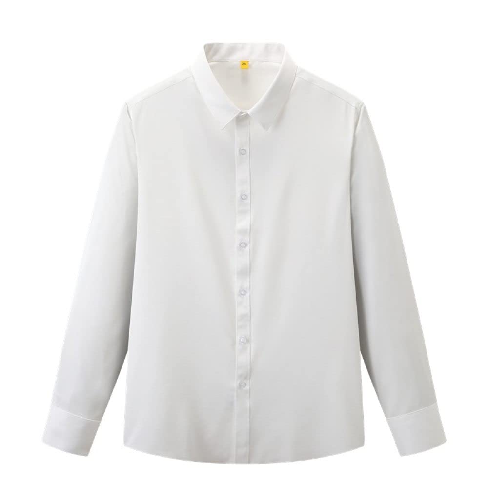 HGJH Herren Flanellhemd, Herren-Langarmhemd Thermo Große Größe Einfarbiges Weißes Freizeithemd Button-Down-Baumwollholzfäller-Bequemes Hemd Lässiges Arbeitshemd Für Männer Und Jungen