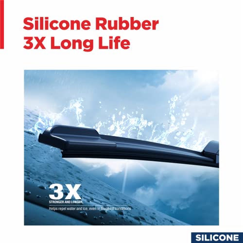 Jarhot Silicone Windshield Wipers 26”+16” (Pack Of 2), Automotive Replacement Windshield Wiper Blades, Original Equipment Replacement For My Car Toyota Rav4 2019-2022 +More #TOP3