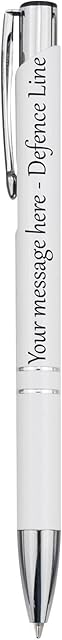 1 x Personalised Deep Engraved Custom Aluminium Limited Edition Pen | Design A Truly Unique Present | Laser Engraved - WHITE
