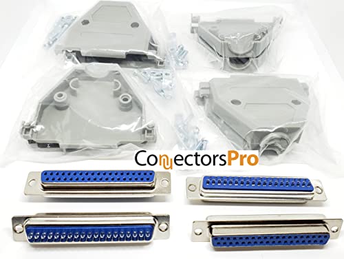 4 sets conector D-Sub DB37 hembra con capuchas plásticas miniatura 4