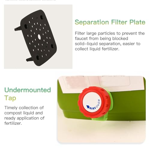 LFLIFENG Kitchen Compost Bin Countertop 2/2.6/4/5 Gallon Composter Tumbler Outdoor Save Space and Easy to Carry Kitchen Composter Bin,Style1(8L)-2Set - Image 4