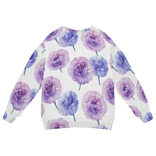 JUNZAN Art Carnation White Kids Girls Hoodie Sweatshirt Fleece Kids Pullover Hoodie Sports 4T2