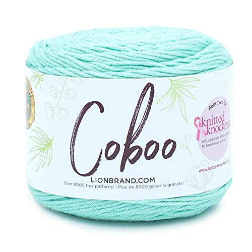 Image of Lion Brand Yarn, Coboo Cotton Blend Crochet Yarn, Lichen, Green, 1 Pack
