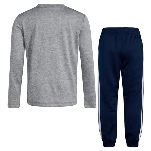 Image of adidas boys 2-piece Long Sleeve Poly Melange Tee and Joggers Set