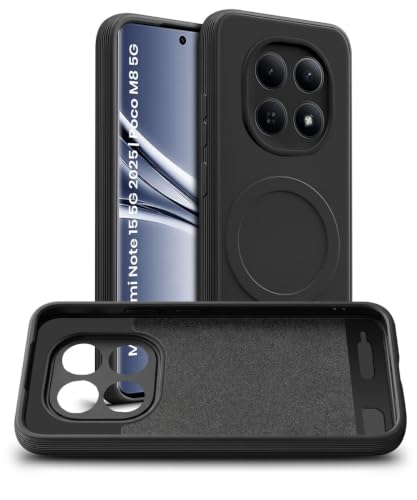 Image of WOW IMAGINE Back Case Cover for Mi Redmi Note 15 5G 2025 | Poco M8 5G | Soft Matte Silicone Case| Slim Fit & Shockproof | Camera Protection Bumper Cover (Black)