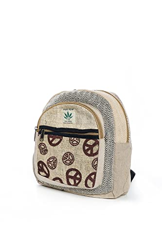 Small Peace sign hemp hippie backpack