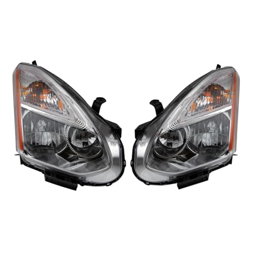 Image of TRQ 2 Piece Headlight Assembly Set Driver & Passenger Side Compatible with Nissan Rogue 2011-2013 NI2502218 NI2502220 NI2503218 NI2503220 260101VK1A 260101VK1B 260601VK1A 260601VK1B