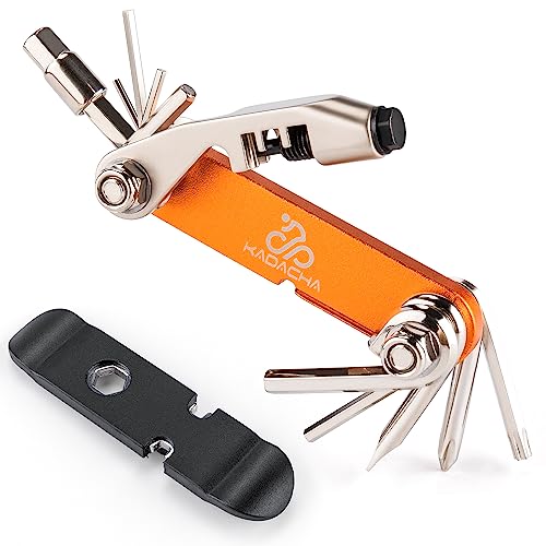 Multitool - Chain Tool/Torx/Hex/Screwdriver - Bicycle Repair Kit Compact and Lightweight for Road and Mountain Bikes (Orange)