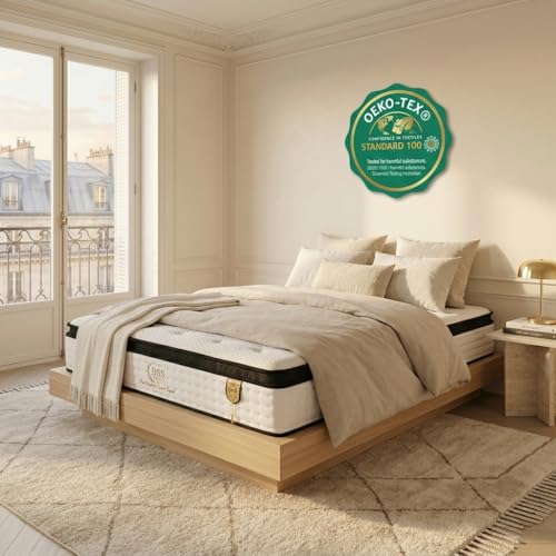 BSS BEDDING Matratze 200x200 H3 Paris Cashmere Taschenfederkernmatratze, 30 cm Höhe + integrierte Cashmere-Komfortauflage Topper, 7-Zonen, orthopädisch, Oeko-TEX, Allergikerfreundlich – Bild 6