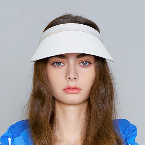 Reversible Check Flower Pattern Cotton Sun Visor With Removable Headband Penelope | Sky #TOP7