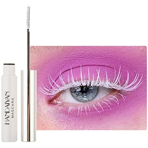 Waterproof Mascara, White Mascara, 4D Fiber Mascara Colorful Mascara Waterproof, Colorful Fiber Mascara Charming Long-Lasting Mascara, White Cover