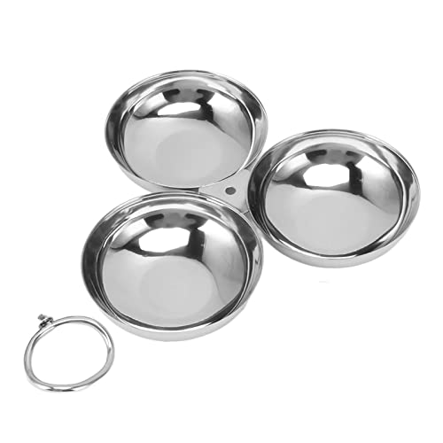 Bandeja de servir plateada para aperitivos y fiestas con 3 divisiones de acero inoxidable 7