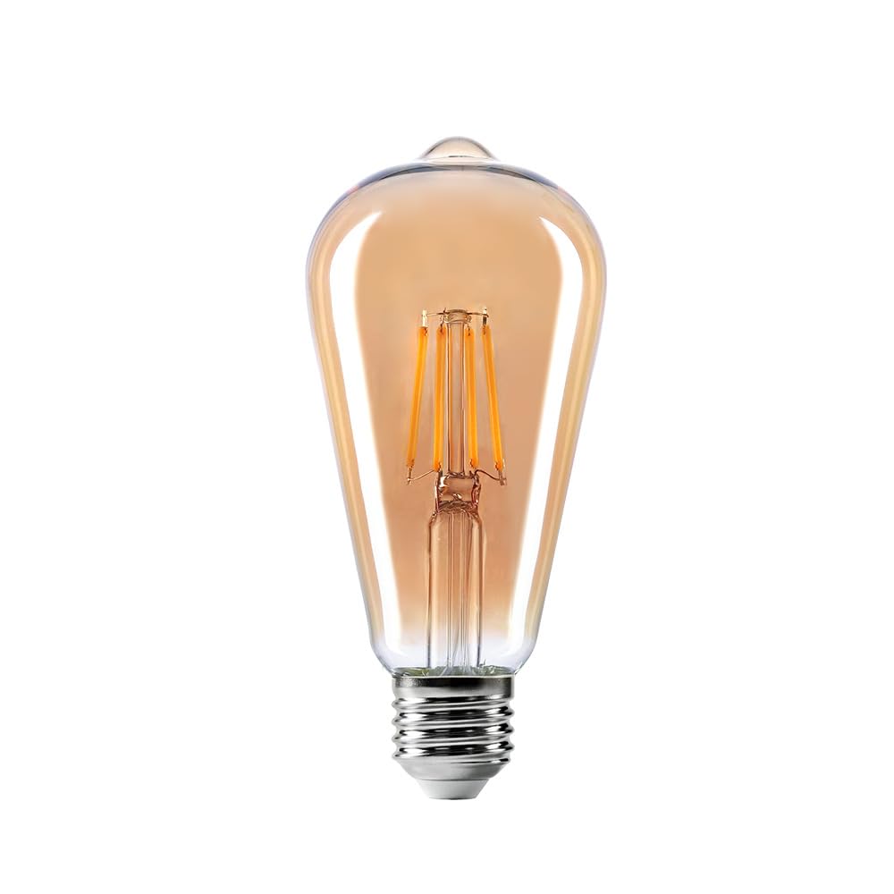 Bombilla, Paquete de 6 Bombillas Vintage ST64 con Casquillo E27 Edison, 4W Equivalente a 40W, Bombilla LED de filamento, sin Parpadeo, Bombillas Edison Regulables para lá