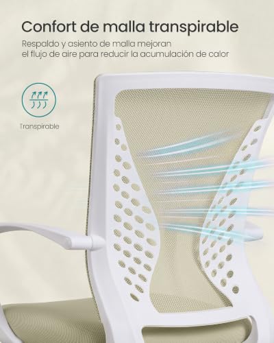 Miniatura 6 de Songmics Office Chair, Beige Capuchino, 49 51 96-104 Cm