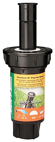 Rain Bird 1802H Professional Pop-Up Sprinkler, 180° Half Circle Pattern, 8' - 15' Spray Distance, 2