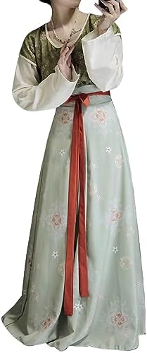 Women's Modern Hanfu Duijin Qiyao Ruqun Outfit Traditional Chinese Dance Costume