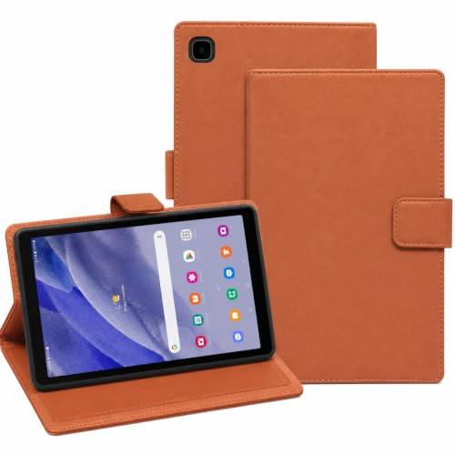 Image of Premium Flip Cover for Samsung Galaxy Tab A7 Lite 8.7 Inch, PU Leather, Soft TPU Back, Magnetic Stand, Professional Style (Tan)